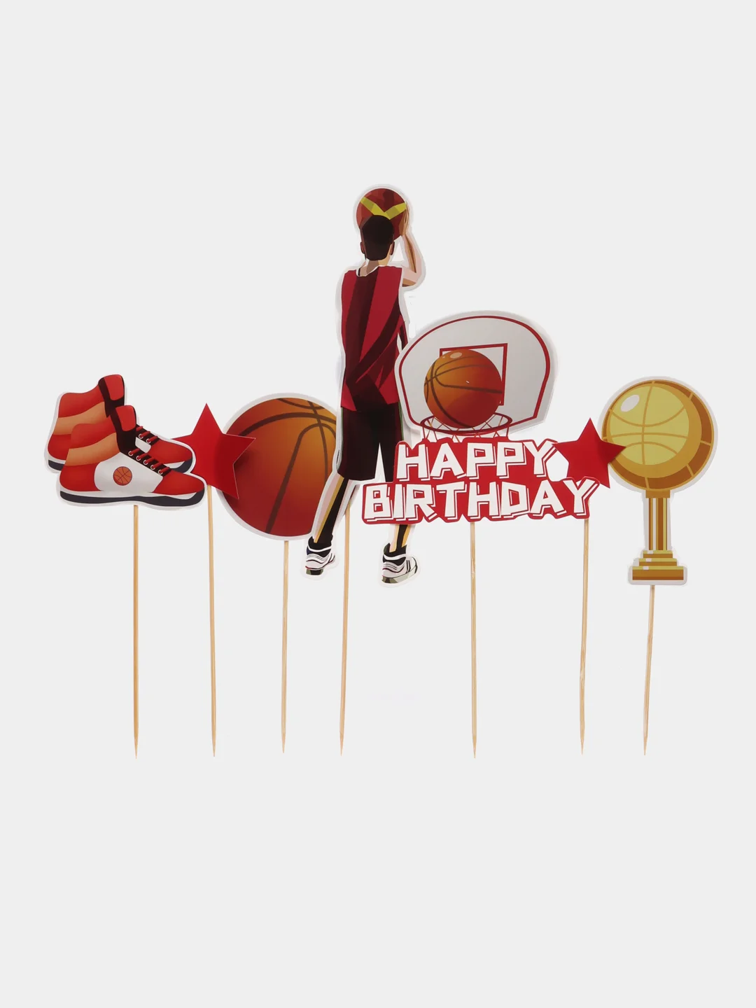 Оранжевый топпер для торта, украшение для торта на день рождения (Happy birthday) на любой праздник