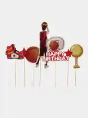 Оранжевый топпер для торта, украшение для торта на день рождения (Happy birthday) на любой праздник