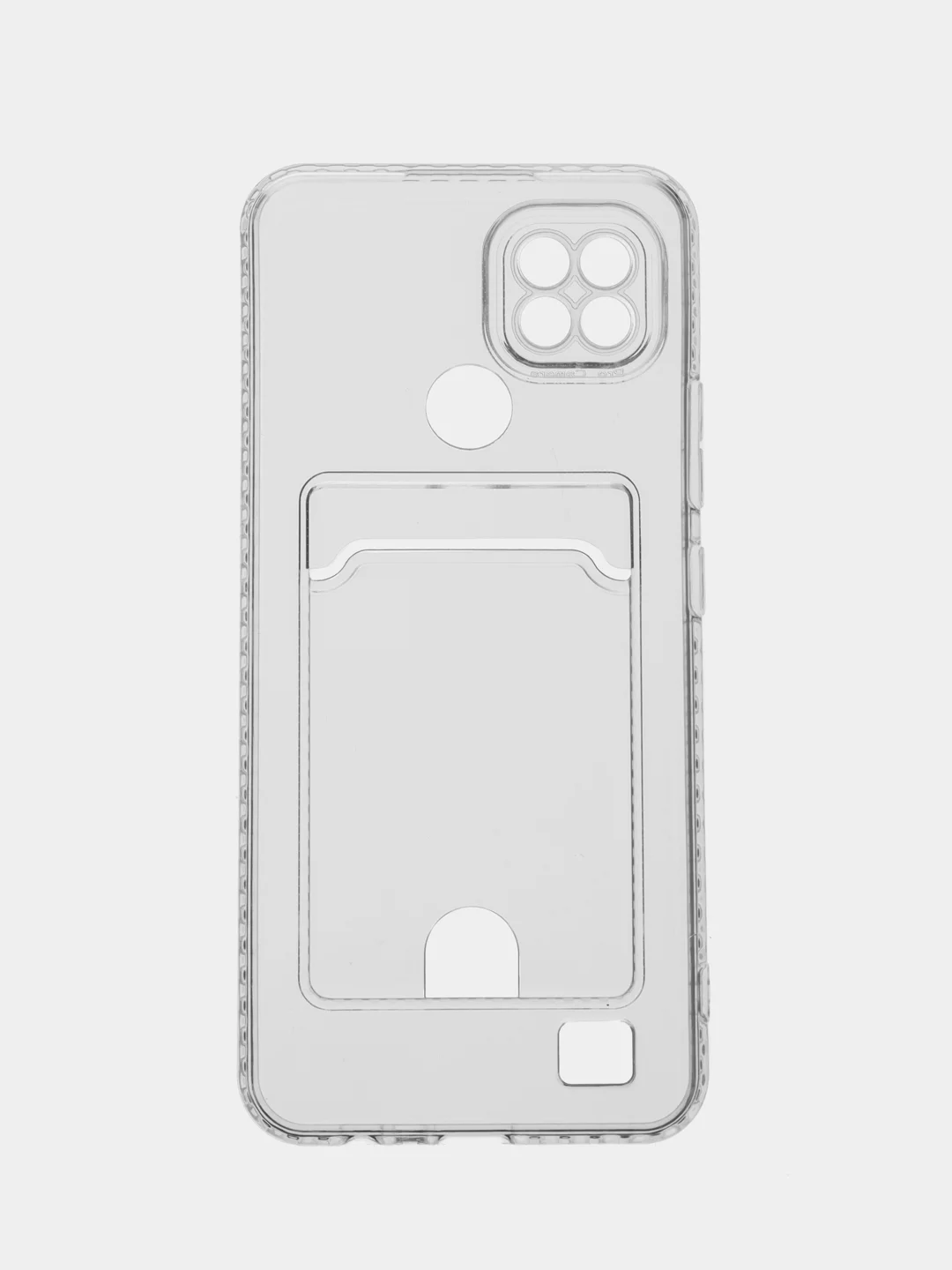 Прозрачный чехол для Realme C21 реалми С21, прозрачный с карманом для карты