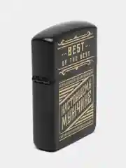 Золотой зажигалка бензиновая "Мужик №1", металлический корпус