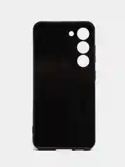 Черный чехол для Samsung Galaxy S23 / Самсунг Галакси С23, силиконовый, под карбон