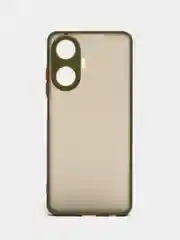 Лесной зеленый чехол Realme C55 / Реалми С55, пластиковый, матовый, с цветными кнопками