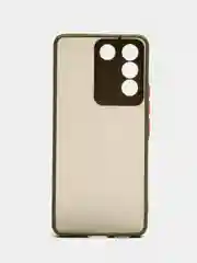 Лесной зеленый чехол для Vivo V27e (Виво В27е), пластиковый, матовый, с цветными кнопками
