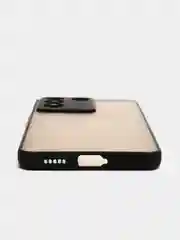 Черный чехол для Vivo V27e (Виво В27е), пластиковый, матовый, с цветными кнопками
