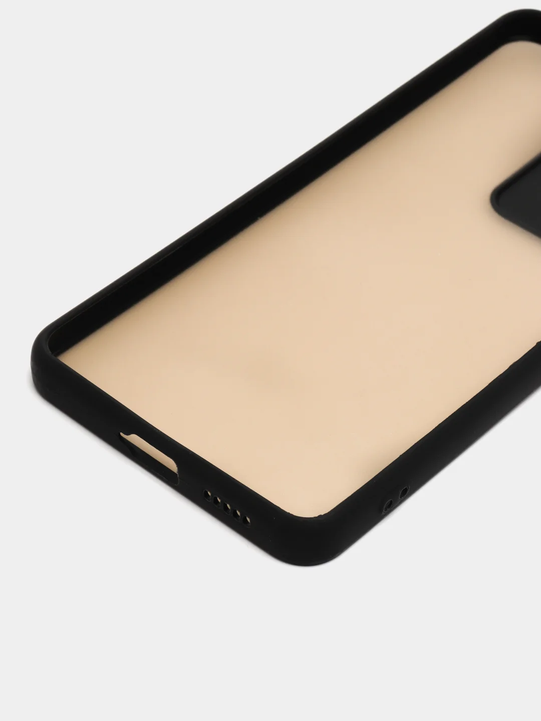 Черный чехол для Vivo V27e (Виво В27е), пластиковый, матовый, с цветными кнопками