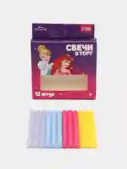Свечи для торта 6 см, 12 шт, "С днем рождения!", Принцессы