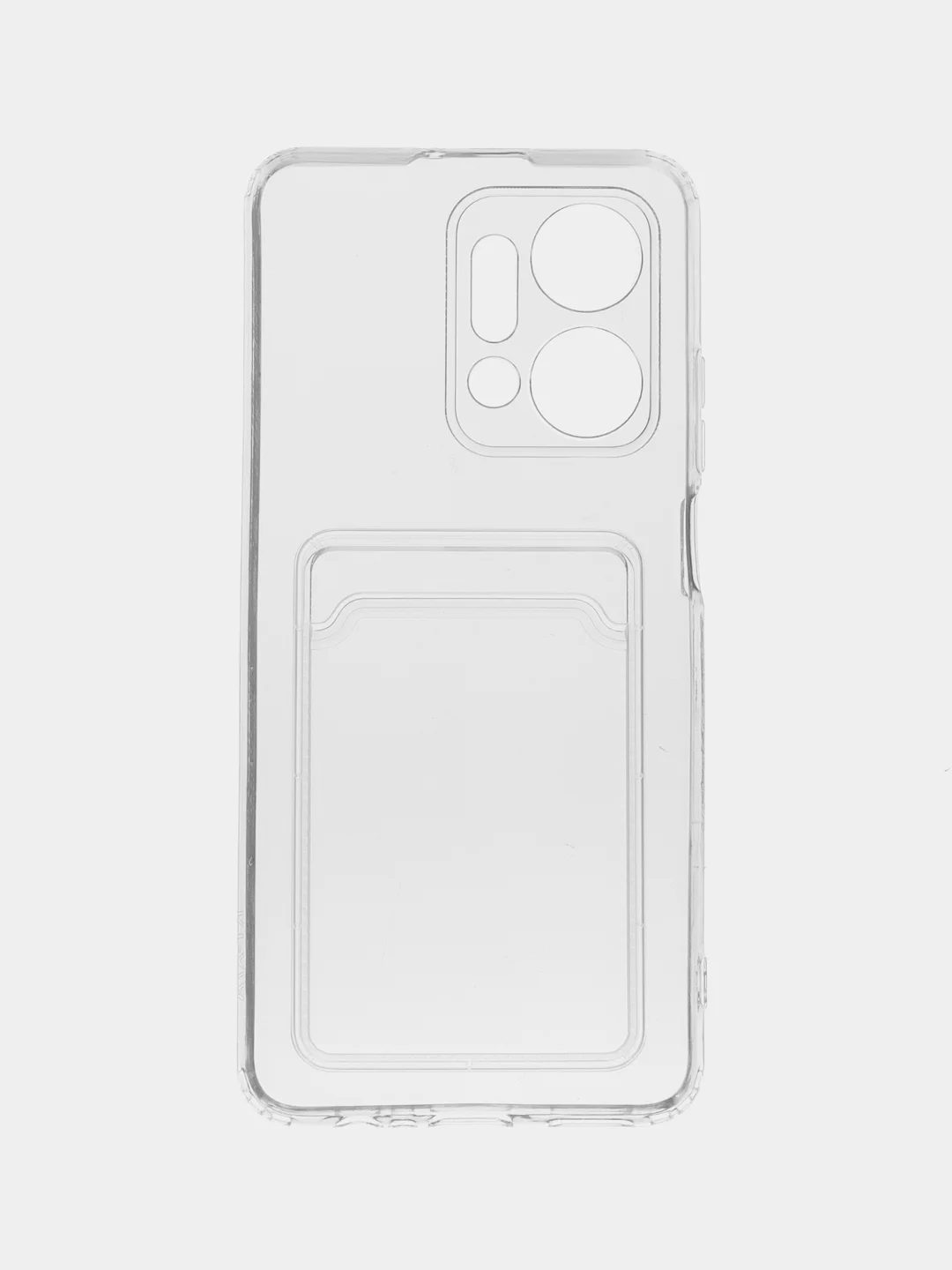 Прозрачный чехол BROSCORP для Honor X7a с кармашком и защитой камер, картхолдер с карманом