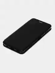 Черный чехол-книжка КАРТОФАН из экокожи на Honor X6, Honor X8 5G с функцией подставки и кармашком