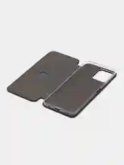 Черный чехол-книжка КАРТОФАН из экокожи на Honor X6, Honor X8 5G с функцией подставки и кармашком
