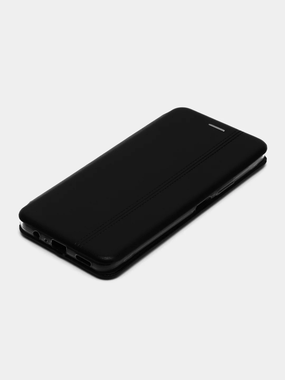 Черный чехол-книжка КАРТОФАН из экокожи на Honor X7, с функцией подставки и кармашком
