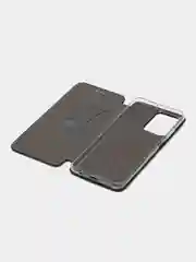 Черный чехол-книжка КАРТОФАН из экокожи на Honor X7A, с функцией подставки и кармашком
