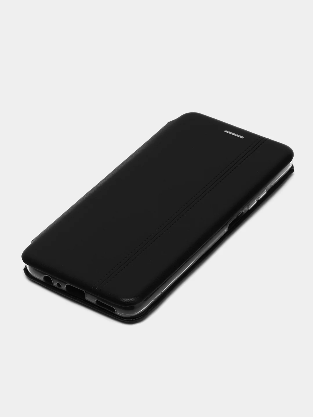 Черный чехол-книжка КАРТОФАН из экокожи на Honor X7A, с функцией подставки и кармашком