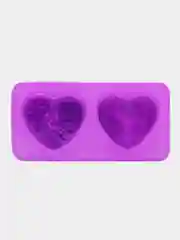 Фиолетовый силиконовая форма, молд "Сердечки Love" для изготовления мыла, форма 2 в 1
