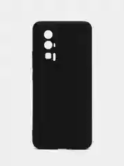 Черный чехол для Xiaomi Poco F5 Pro силиконовый BROSCORP матовый тонкий с бортиком защитой камер