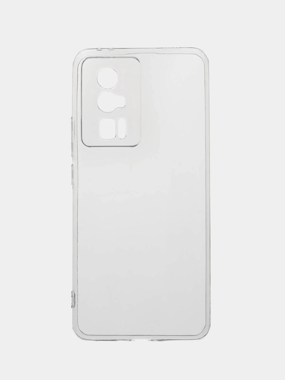 Прозрачный чехол для Xiaomi Poco F5 Pro силиконовый BROSCORP прозрачный с защитой камер/от прилипания