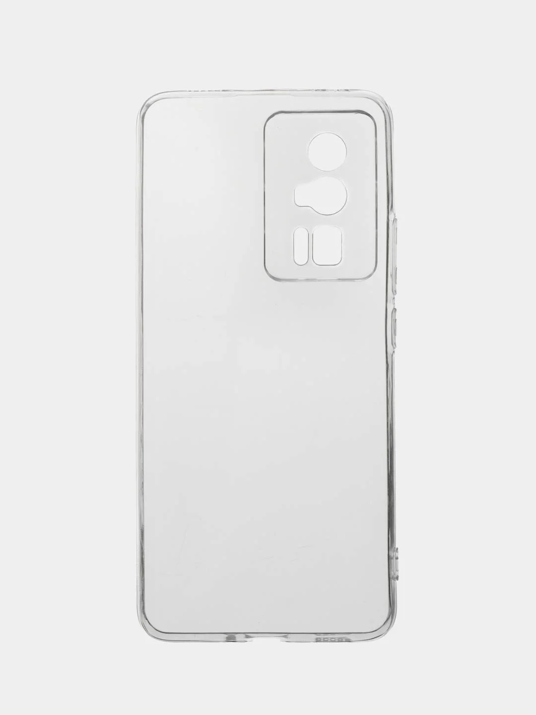 Прозрачный чехол для Xiaomi Poco F5 Pro силиконовый BROSCORP прозрачный с защитой камер/от прилипания