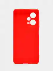 Красный чехол BROSCORP для Xiaomi Redmi Note 12 Pro + Plus матовый силиконовый бортик вокруг камер