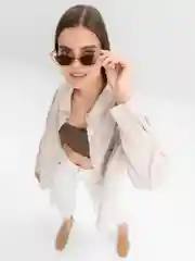 Белый солнцезащитные очки женские, очки cat-eye