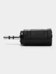 Черный адаптер переходник с mini-jack (мини - джек) 3,5 мм на micro-jack (микро - джек) 2,5 мм
