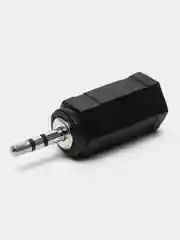 Черный адаптер переходник с mini-jack (мини - джек) 3,5 мм на micro-jack (микро - джек) 2,5 мм
