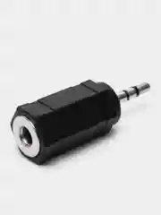 Черный адаптер переходник с mini-jack (мини - джек) 3,5 мм на micro-jack (микро - джек) 2,5 мм