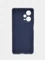 Синий чехол BROSCORP для Xiaomi Redmi Note 12 Pro + Plus матовый силиконовый бортик вокруг камер