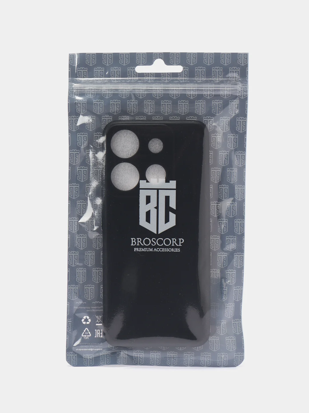 Черный чехол BROSCORP для Tecno Pop 7/7 Pro/Spark Go 2023, матовый, силиконовый, тонкий