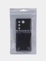 Черный чехол ROSCO для Vivo V27 матовый силиконовый тонкий, бортик вокруг камер