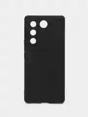 Черный чехол ROSCO для Vivo V27 матовый силиконовый тонкий, бортик вокруг камер
