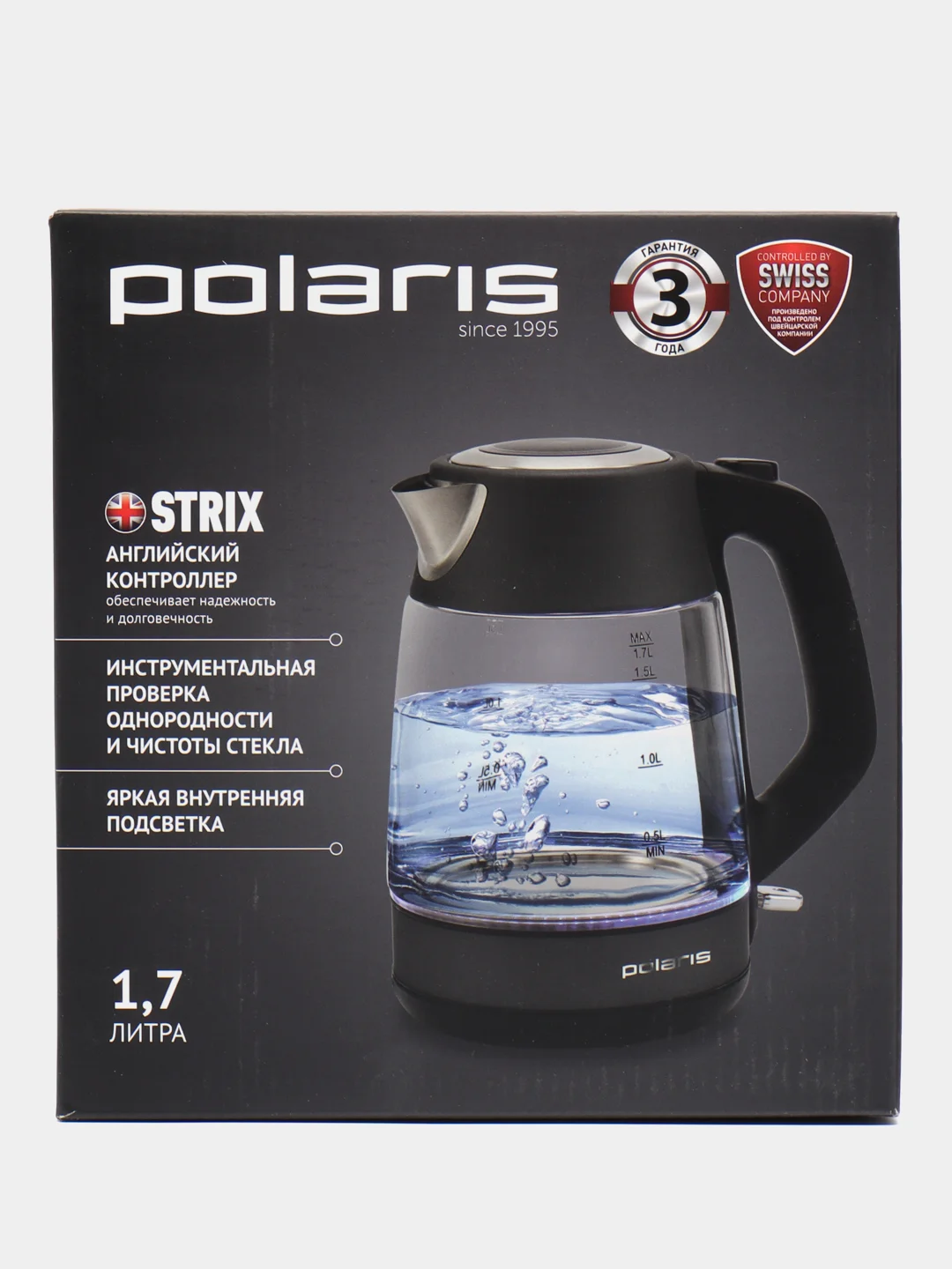 Электрочайник Polaris PWK 1760CGL, графит