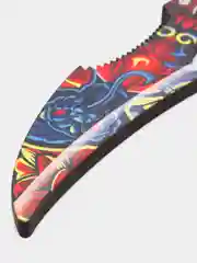Алый деревянный нож-керамбит, с защитой пальцев / игрушечное оружие