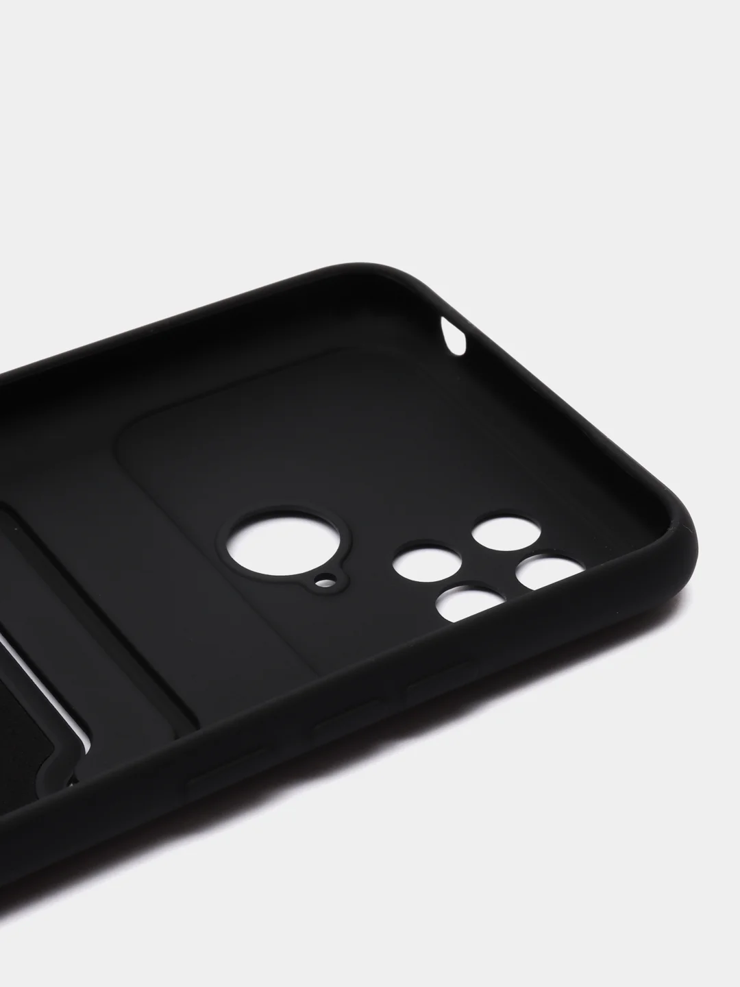 Угольный чехол для Xiaomi Redmi 10C / Poco C40, Сяоми Редми 10С силиконовый, с карманом для карты