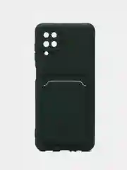 Зеленый чехол Samsung Galaxy A12 / M12, Самсунг Галакси А12 / М12 силиконовый с карманом для карты