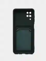 Зеленый чехол Samsung Galaxy A12 / M12, Самсунг Галакси А12 / М12 силиконовый с карманом для карты