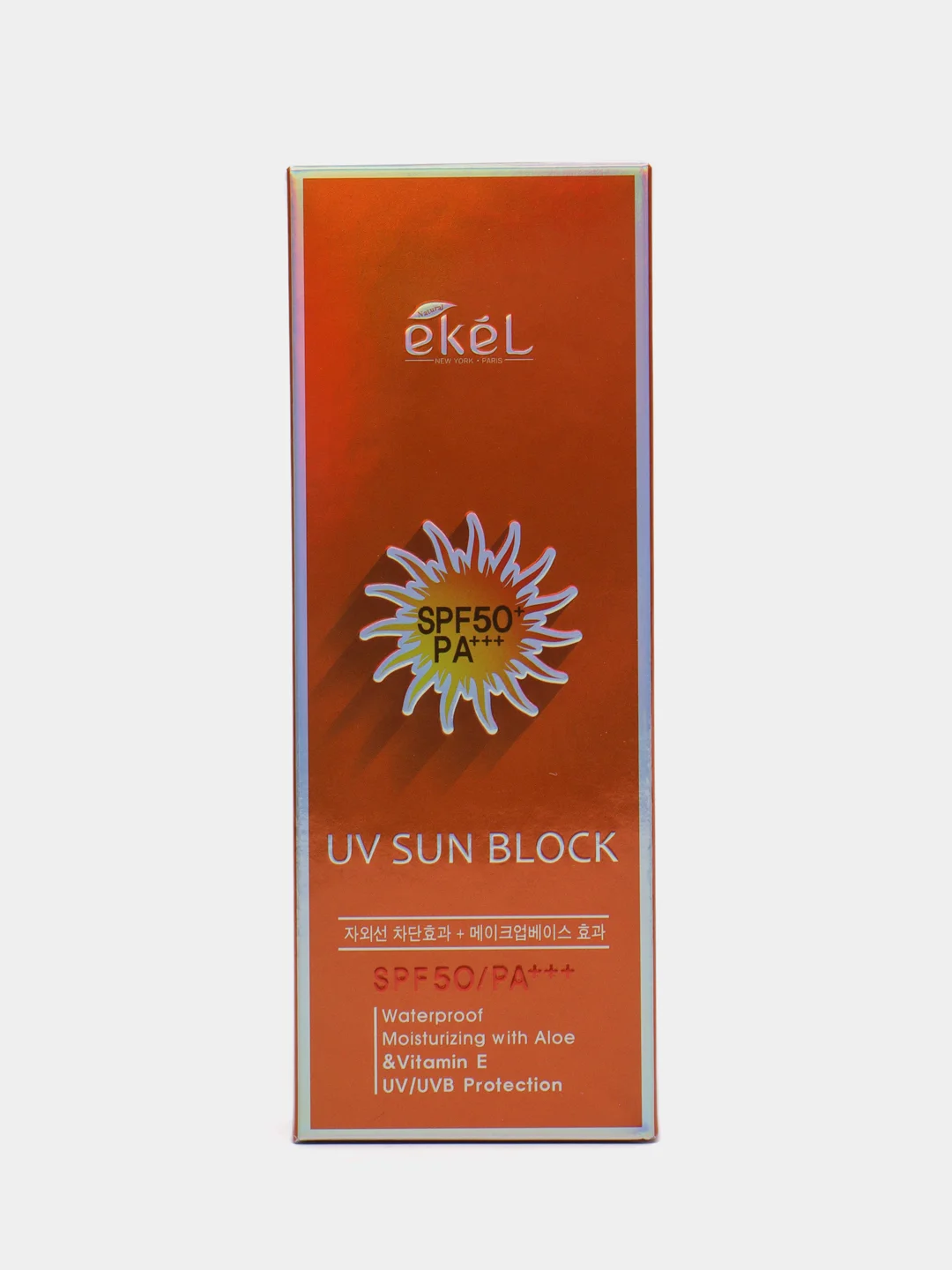 Оранжевый крем солнцезащитный Ekel Soothing & Moisture Sun Block SPF50/PA+++ 70 мл
