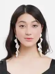 Белый серьги длинные rose petal, вечерние серьги с лепестками