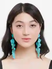 Лайм серьги длинные rose petal, вечерние серьги с лепестками