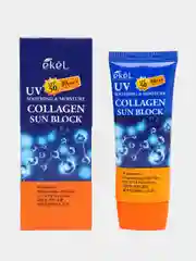 Синий крем солнцезащитный Ekel Soothing & Moisture Sun Block SPF50/PA+++ 70 мл