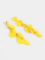 Желтый серьги длинные rose petal, вечерние серьги с лепестками
