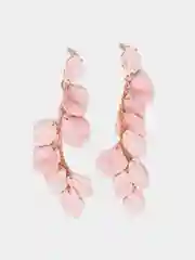 Лайм серьги длинные rose petal, вечерние серьги с лепестками