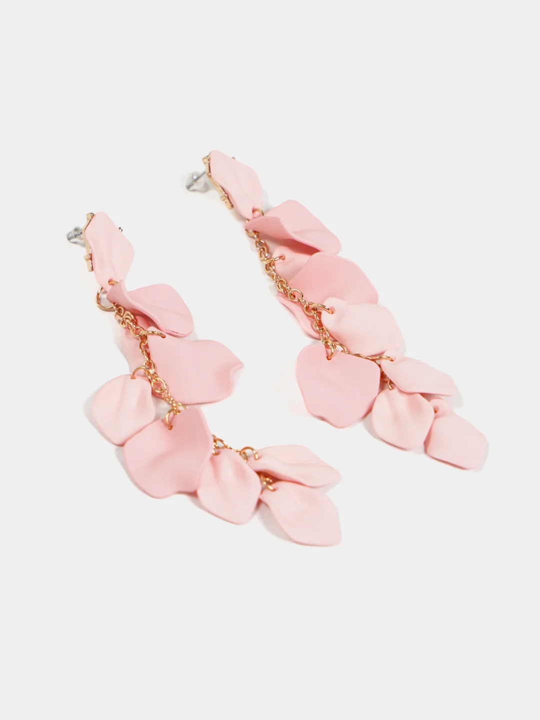 Лайм серьги длинные rose petal, вечерние серьги с лепестками