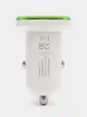 Белый азу с кабелем, Type-C, 2.4А, 2 USB, автомобильное зарядное устройство