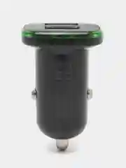Черный азу с кабелем, Type-C, 2.4А, 2 USB, автомобильное зарядное устройство
