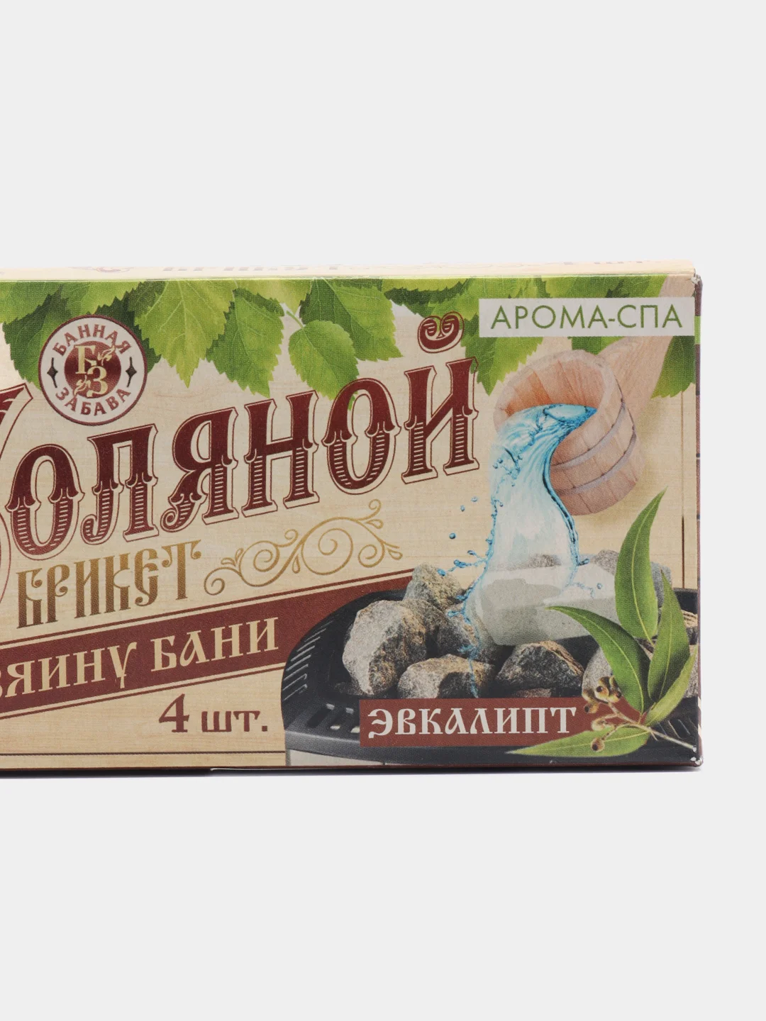 Соляной брикет для бани, с ароматом, 4 штуки