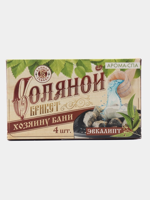 Соляной брикет для бани, с ароматом, 4 штуки
