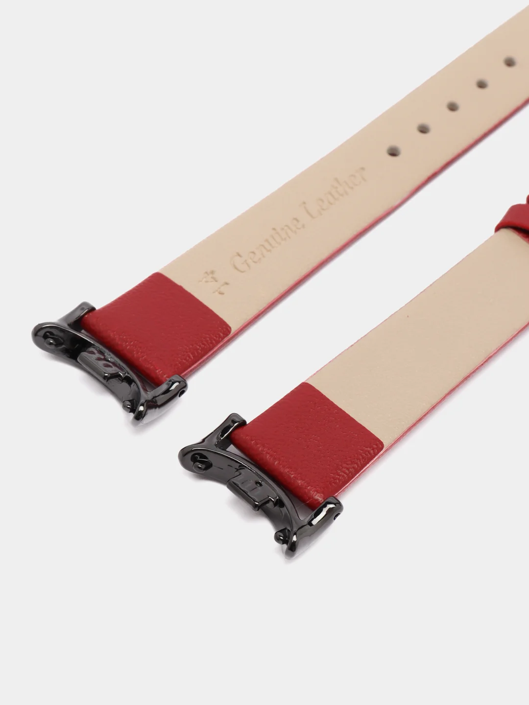 Красный кожаный ремешок для Xiaomi Mi Band 8