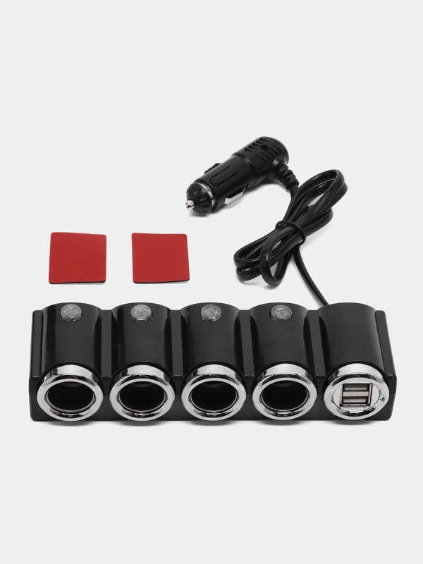 Автомобильный разветвитель OLESSON 1504, на 4 гнезда, 12/24В, + 2 гнезда USB