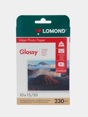 Фотобумага глянцевая, бумага для печати фото, 10х15 см, 230 г/м2 50 листов, Lomond, 360390