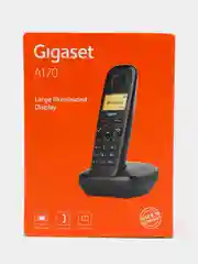 Радиотелефон Gigaset A170, память 50 номеров, Аон, повтор, часы, черный