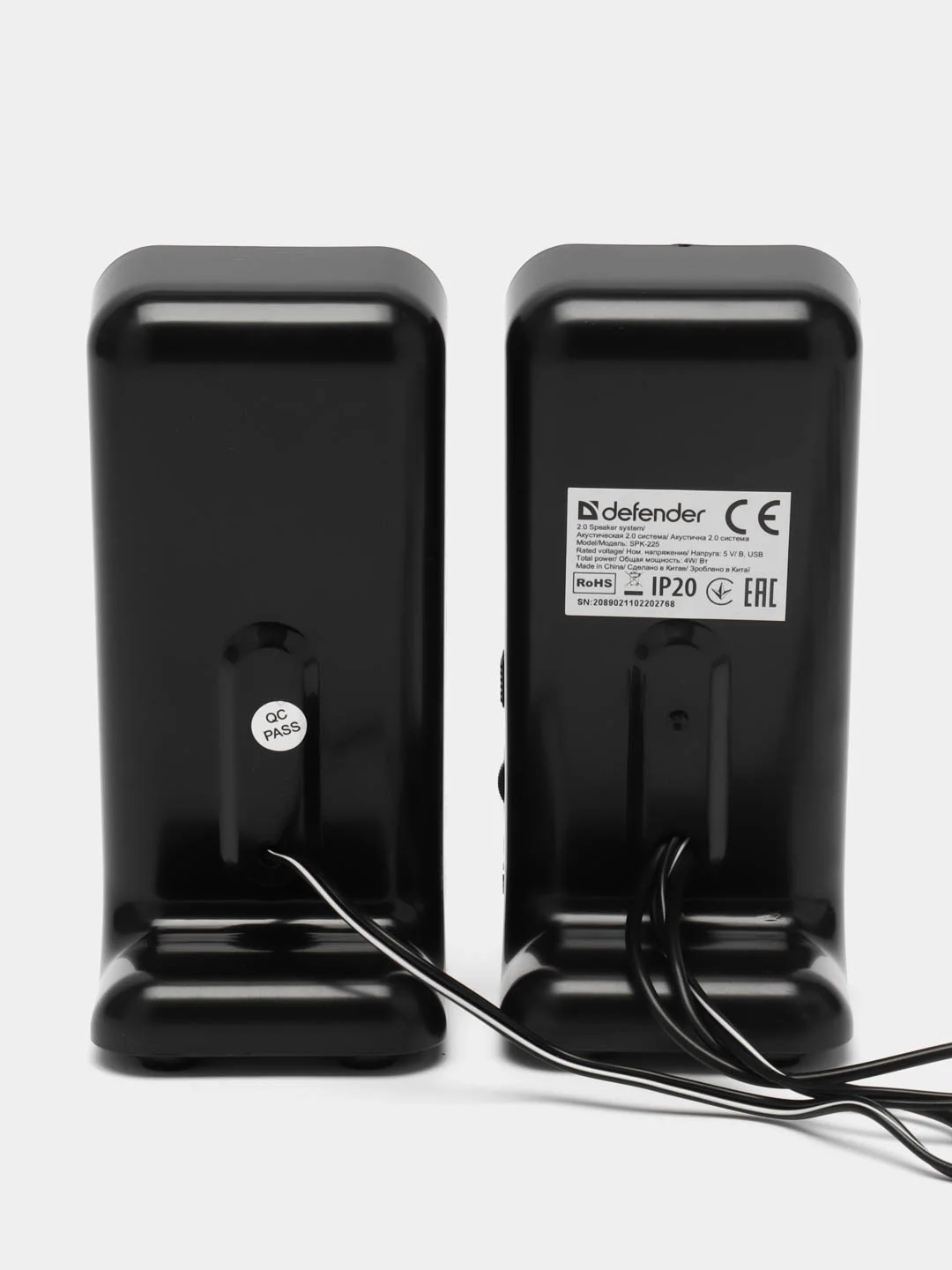 Колонки компьютерные Defender Spk-225, 2.0, 4 Вт, пластик, черные, 513424